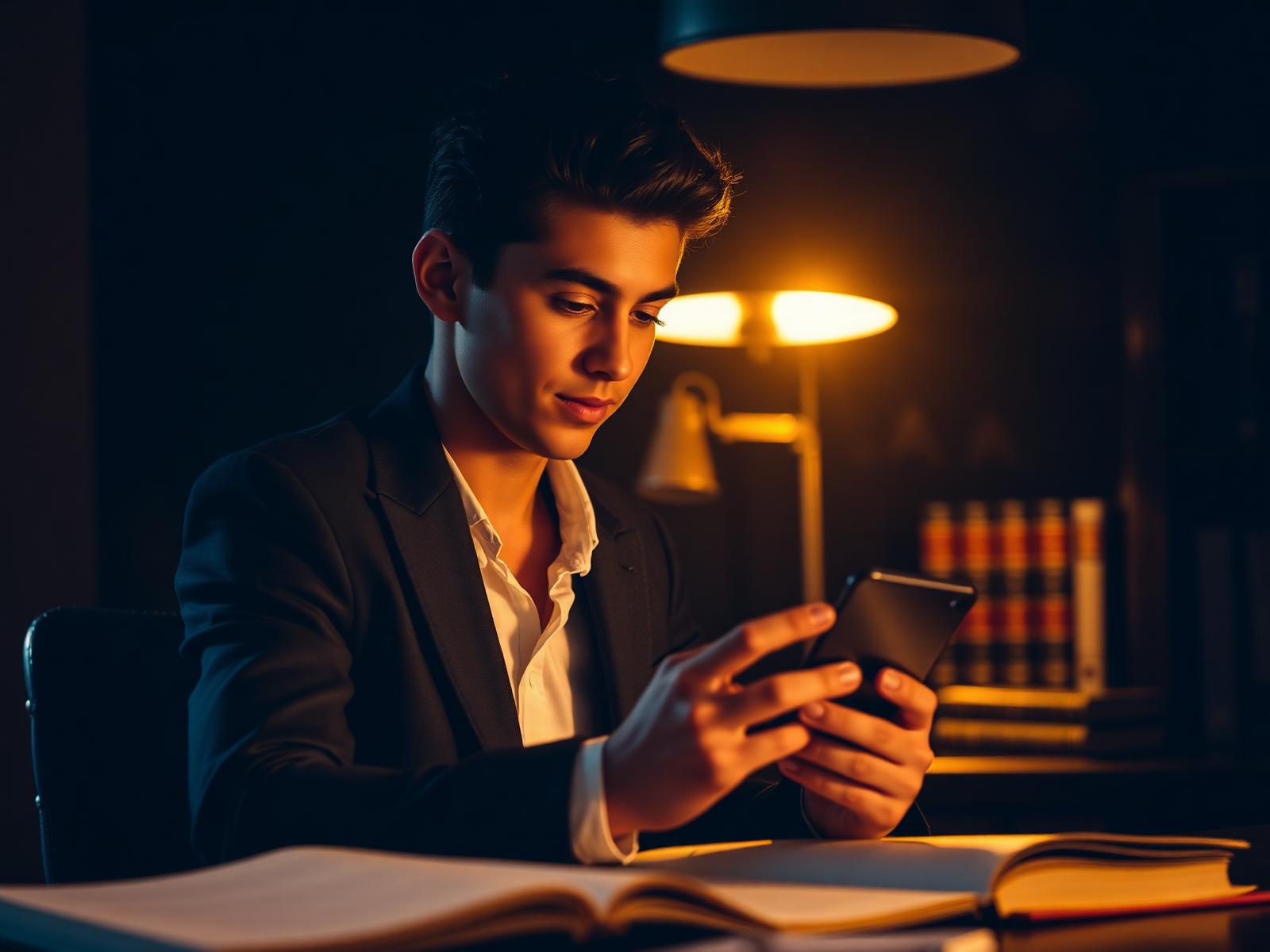 Estudante da OAB usando o app
